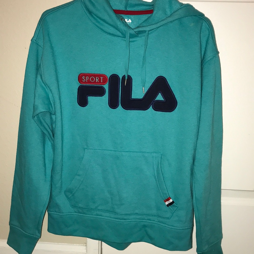 Fila teal hoodie